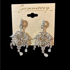 Silver Tone Chandelier Earrings